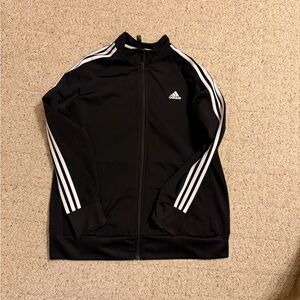 Adidas Black Track Jacket with White Stripes